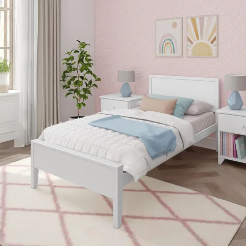 Miniatura 16 de Max & Lily Cama Full, Marco de Cama Full de Madera Maciza con Cabecera de Panel, Cama Full para Niños con Soporte de Listones de Madera, No Necesita