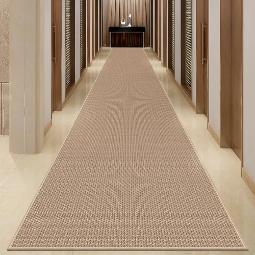 Miniatura 37 de GOYLSER Alfombras de yute de 15 pies para pasillo, alfombra de cocina, antideslizante, lavable, absorbente, alfombra de pasillo color beige