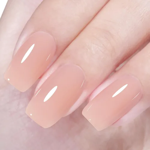 Miniatura 10 de AILLSA Esmalte de uñas de gel amarillo otoñal, esmalte de gel de hojas de otoño, esmalte de gel neutro translúcido nude de larga duración