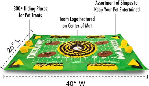 Miniatura 5 de NFL Pittsburgh Steelers - Tapete de olfato para perros, comedero lento interactivo para mascotas, diseño de campo de fútbol, juguete de rompecabezas
