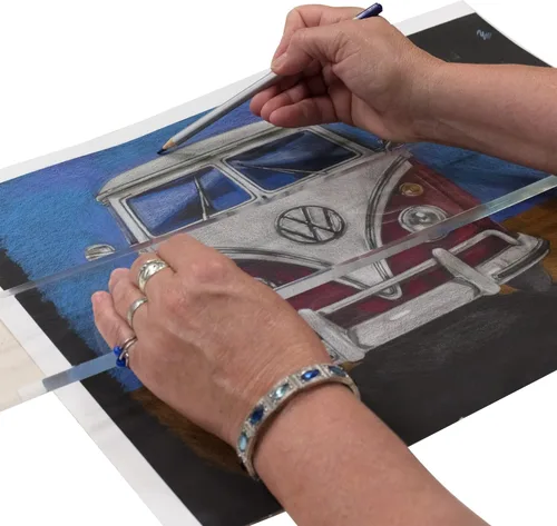 Miniatura 2 de Creative Mark Puente inclinado para artistas, puente de acrílico para manos y muñecas, utilizado para pintar a mano firme, dibujo y bocetos