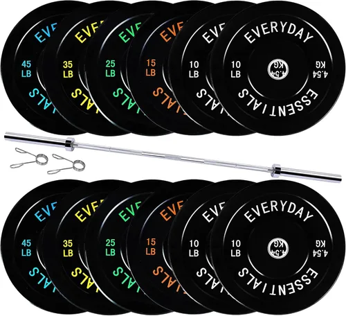 Miniatura 10 de Fitvids Placas de Tope Olímpicas de 2 Pulgadas, Placas de Peso Perfectas para Levantamiento de Pesas y Entrenamiento de Fuerza, Múltiples Pesos