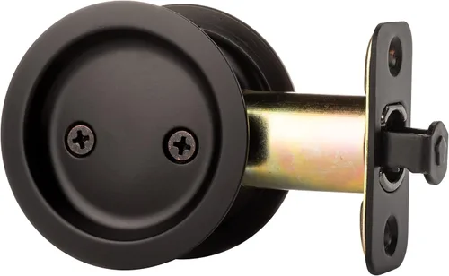 Miniatura 2 de Dynasty Hardware Pestillo de puerta de bolsillo, mango deslizante redondo para pasillo o armario, tirador de paso sin bloqueo, herrajes de puerta