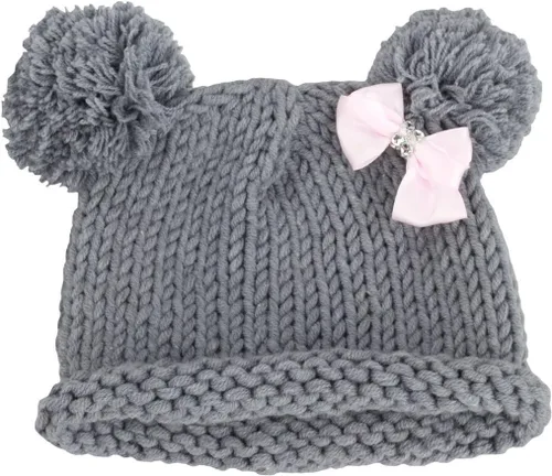 Miniatura 2 de zefen Bestknit - Gorro de punto con pompón, diseño de ganchillo