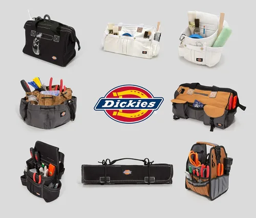 Miniatura 7 de Dickies Bolsa de trabajo de lona duradera de 12 pulgadas para pintores, carpinteros y constructores, cremallera resistente, asas reforzadas