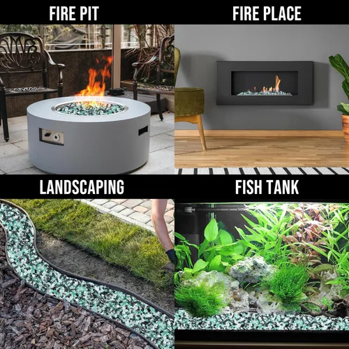 Miniatura 7 de Skyflame - Vidrio de fuego mezclado de 10 libras para hogueras de chimenea