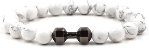 Miniatura 10 de Pulsera de mancuernas negra hecha a mano, para gimnasio, hermanos, fitness, piedra volcánica, piedra de lava volcánica, ajustable, pulsera
