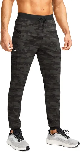 G Gradual Pantalones deportivos para hombre con bolsillos con cremallera, elásticos, cónicos, pantalones deportivos para hombre, entrenamiento,