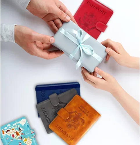 Miniatura 8 de RSAquar Combo de portatarjetas de pasaporte y vacunación, funda para pasaporte, funda de cuero para tarjetas, accesorios de viaje con bloqueo RFID