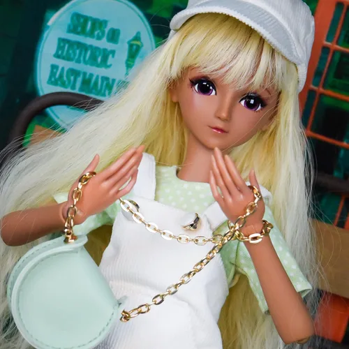 Miniatura 4 de Muñeca BJD de 1/3 de 23.6 in, 24 pulgadas, articulada con bola, muñecos SD para mover articulaciones, figuras de acción, gorra de Alexia, peluca