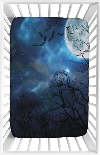 Miniatura 8 de Sábana decorativa para cuna, sábana bajera ajustable de microfibra para cuna para bebés y niños pequeños, 28 x 52 x 8 pulgadas, juego de sábanas