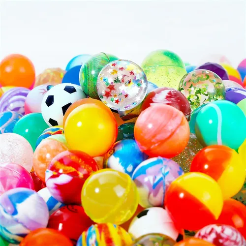 Pllieay 200 piezas de pelotas rebotadoras, bolas hinchables de 32 mm para regalos de fiesta para niños, pelotas rebotadoras a granel para regalos de