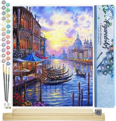 Miniatura 71 de Figured'Art - Juego de pintura por números, lienzo enrollado sin marco, para manualidades, para adultos, 16 x 20 pulgadas, jarrón de peonías