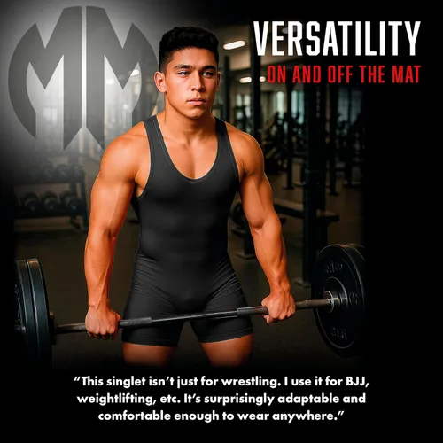 Miniatura 6 de Matman Edge Wrestling Singlet Hombres Niños Spandex Levantamiento de Pesas Color Sólido