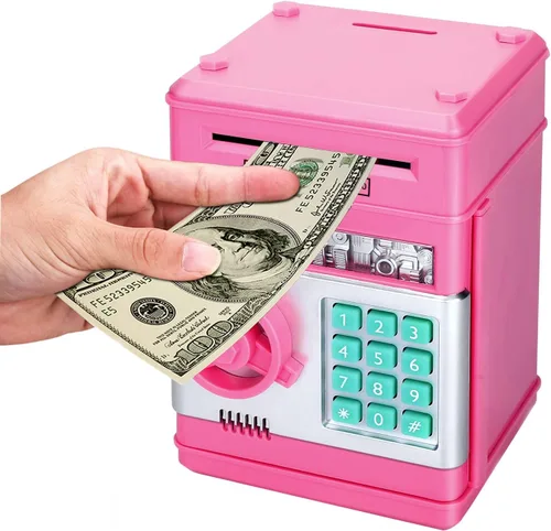 Miniatura 19 de Alcancía Electrónica de Cajero Automático con Contraseña de Dibujos Animados Lata de Monedas de Efectivo Puede Desplazar Automáticamente Billetes