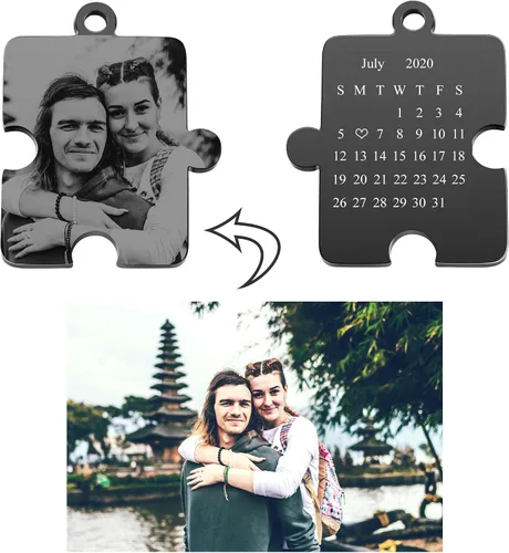 Miniatura 3 de PiercingJ Llavero de calendario de fotos personalizado a juego para parejas amigos día de San Valentín 1 unidad2 llaveros