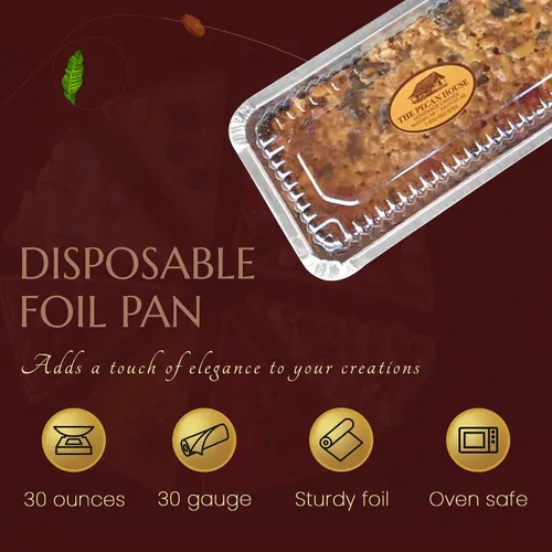 Miniatura 5 de KitchenDance - Molde para pan desechable de aluminio con tapas de plástico, 2 libras, color dorado, 1850P