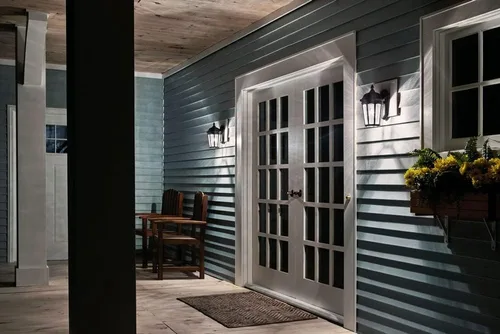 Miniatura 6 de Kichler Courtyard - Lámpara de pared para exteriores de 11 pulgadas con cristal transparente con textura negra