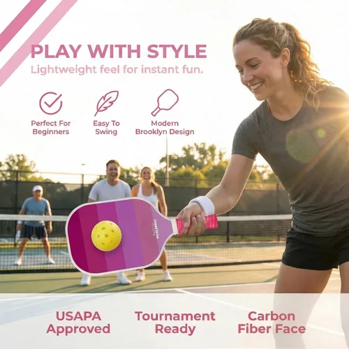 Miniatura 2 de Brooklyn Pickleball Co. – Carbon Fiber Pickleball Paddles – USAPA Approved, Honeycomb Core, Cushioned Grip, Lightweight Design – Single Paddles &