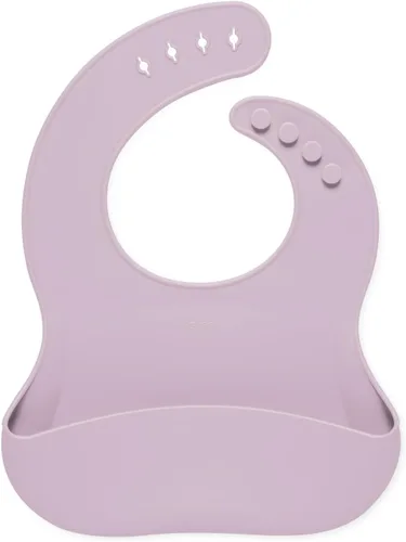 Simple Modern Babero de silicona Babero de comida para niños pequeños Lavanda (Lavender Mist)