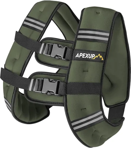 Miniatura 22 de APEXUP - Chaleco con peso de 5, 10, 15, 20, 25 y 30 libras para hombre y mujer, con rayas reflectantes, equipo para entrenamiento de fuerza y correr