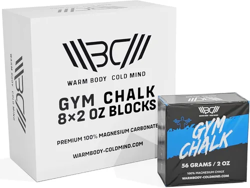 WARM BODY COLD MIND Bloque de tiza prémium para levantamiento de pesas, agarre de mano para entrenamiento cruzado, escalada, gimnasia, levantamiento