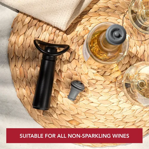 Miniatura 4 de Vacu Vin Concierto para guardar vino con 4 tapones de vacío - Bomba preservadora de vino premium - sello hermético mantiene el vino fresco durante