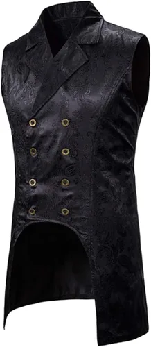 Miniatura 2 de Cloudstyle Chaleco de vestir de cachemira para hombre, chaleco gótico steampunk, chaleco floral sin mangas