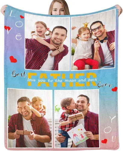 Miniatura 18 de Manta personalizada para papá abuelo, regalo de manta personalizada para el día del padre, manta personalizada con foto para papá, regalo
