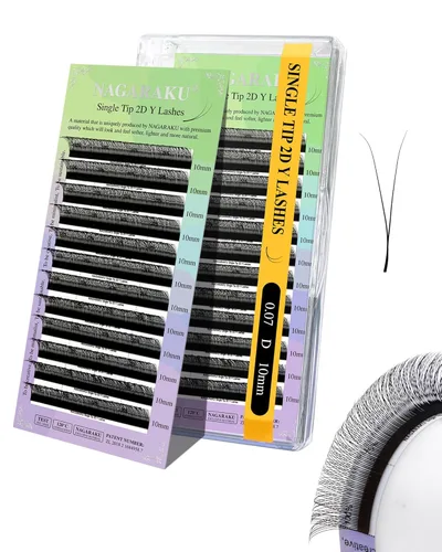 Miniatura 25 de Suministros de extensiones de pestañas NAGARAKU yy, pestañas falsas 0.05mm rizado D, bandeja mixta 8-12mm, prefabricadas 4D, abanico fácil, volumen
