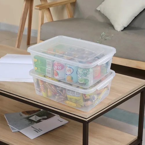 Miniatura 6 de Readsky Contenedores de almacenamiento de plástico de 14 cuartos con tapas, caja de cierre transparente, paquete de 4