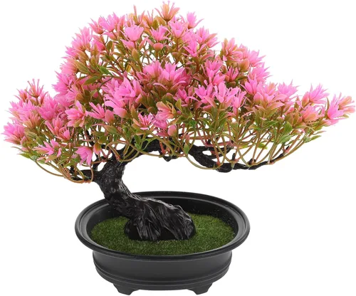 Miniatura 13 de Hemoton Árbol bonsái artificial, árbol de pino artificial, decoración de fiesta de Navidad, bonsái, decoración del hogar, plantas falsas para pared