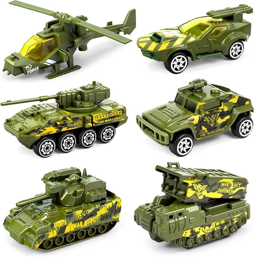 Miniatura 10 de Juego de 6 vehículos de rescate de emergencia fundidos a presión en miniatura, juguetes de ambulancia, helicópteros para niños pequeños de 1, 2