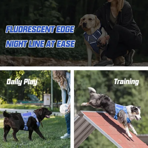 Miniatura 6 de AUROTH Arnés Táctico para Perros Grandes Sin Tirones Arnés para Mascotas Ajustable Reflectante K15 Trabajo Entrenamiento Control Fácil Chaleco