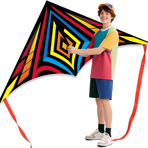 Miniatura 8 de Cometa Delta para principiantes para niños y adultos, cometa de playa fácil de volar