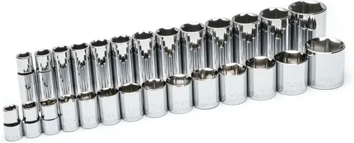 GEARWRENCH Juego de llaves estándar y profundas de 6 puntos, SAE - 80729 de 27 piezas