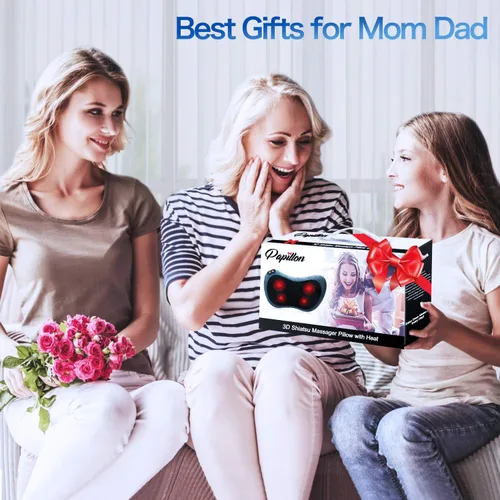 Miniatura 7 de Masajeador de Cuello Papillon, Masajeador Eléctrico Shiatsu para Espalda con Calor, Alivio del Dolor de Cuello y Espalda, Regalos para Azul Cian