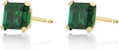 Miniatura 2 de Pendientes cuadrados de piedra preciosa de 0.157in de oro amarillo de 10 quilates