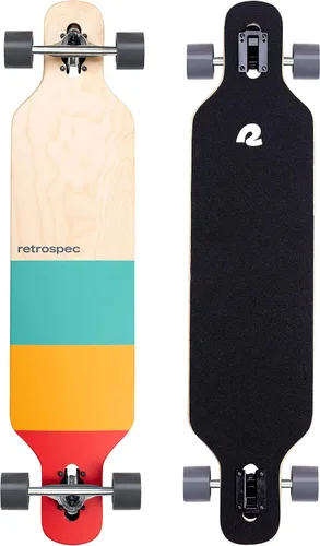 Miniatura 10 de Retrospec Rift Drop-Through Longboard Skateboard Complete Canadian Maple Wood Cruiser w/Drop-Through Trucks for Commuting, Cruising, Carving &
