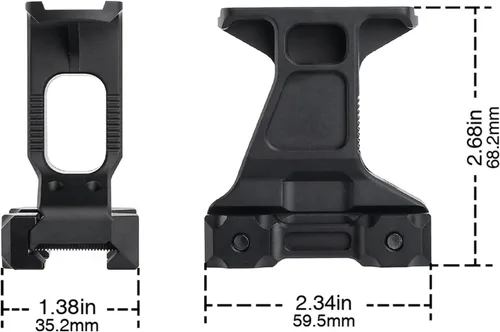 Miniatura 7 de Soporte elevador de punto rojo de 2.91 pulgadas, soporte táctico Picatinny para mira óptica T1 T2, apto para riel Picatinny de 0.787 in