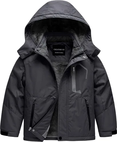 Miniatura 19 de CREATMO US Chaqueta de esquí impermeable para niño, abrigo de nieve cálido para invierno, resistente al viento, chaqueta de lluvia para snowboard