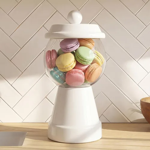 Miniatura 13 de Thyle Tarro de plástico para dulces de 27 onzas con tapa, tarro de caramelo de cerámica, contenedor de almacenamiento de alimentos para Pascua