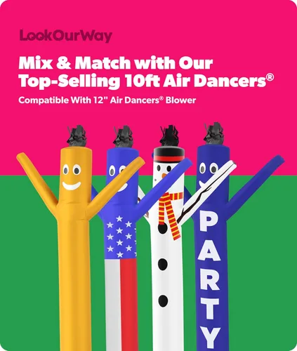 Miniatura 7 de LookOurWay Air Dancers - Accesorio inflable para hombre – 10 pies de alto loco agitando tubo inflable para bailar (soplador no incluido) – Tema
