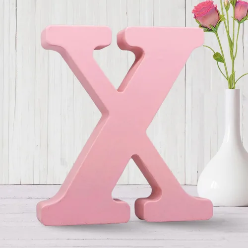 Miniatura 25 de AOCEAN Letras de madera rosa de 6 pulgadas sin terminar Letras de madera para pared MAGA Letras de madera decorativas de pie Tablero de letras
