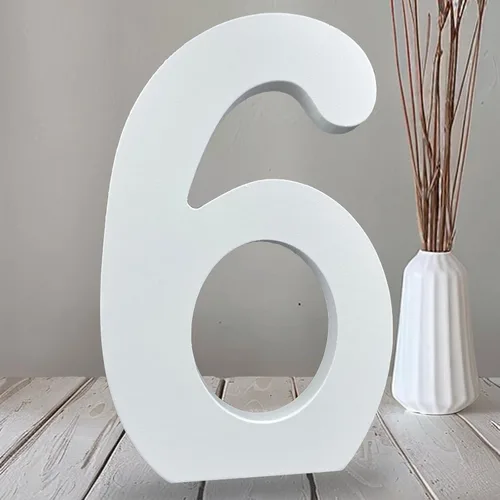 Miniatura 8 de AOCEAN Números de madera blanca de 10 pulgadas, número de madera sin terminar para pared, números decorativos de pie, rebanadas, decoración de Dos