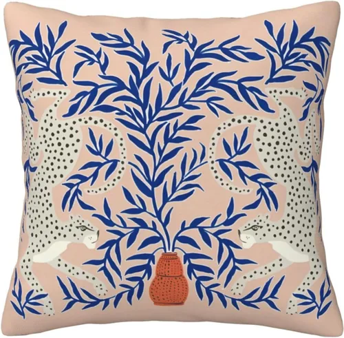 Miniatura 11 de Almohada de terciopelo con estampado de puntos de leopardo rosa y naranja, juego para el hogar, cómoda decoración de cama cuadrada, sofá al aire