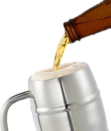 Miniatura 4 de GALVANOX Taza de cerveza aislada de acero inoxidable con asa y tapa para sorber (para Navidad/cumpleaños/día del padre) I Identify As Sober