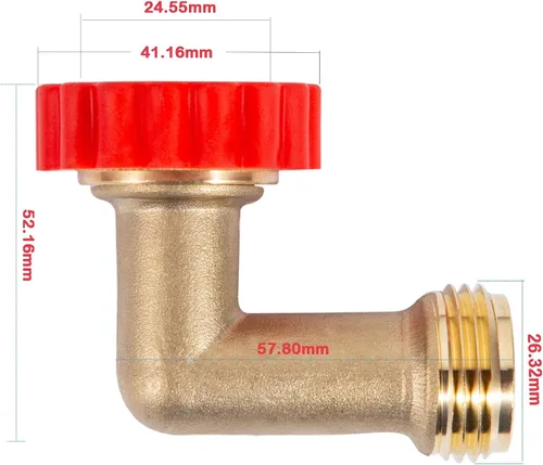Miniatura 6 de Protector de manguera de latón sin plomo de 90 grados, adaptador de conexión giratoria rápida de 90°, conector de rosca de tamaño de rosca de 3/4