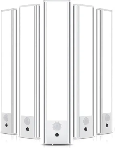 Miniatura 9 de Paquete de 3 luces LED para debajo del gabinete, 32 luces LED de color blanco frío recargables debajo del gabinete, luces LED con sensor de Negro