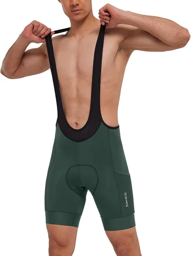 Miniatura 2 de Santic Pantalones cortos de ciclismo para hombre, mallas acolchadas 4D con bolsillo